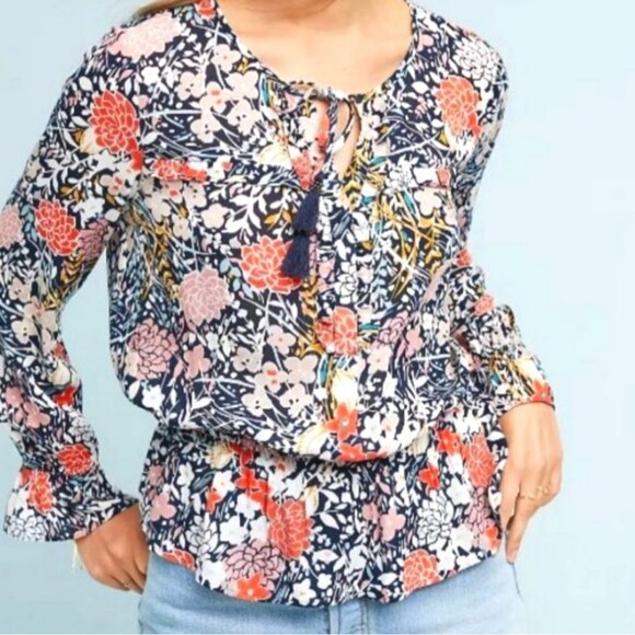 Anthropologie Tops - Anthropologie Maeve Floral Peasant Top, Sz S
